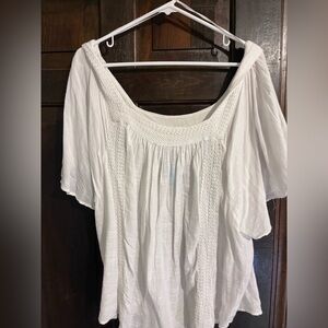 Philosophy White Blouse with Textured Detail